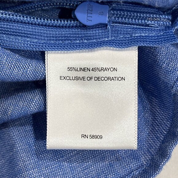 A Loves A Top Womens L Blue Linen Blend Embroidered Tunic Boho Festival‎ Western - Picture 9 of 9